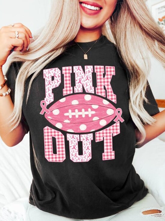 Other - Pink Out Football Gingham Shirt, Breast Cancer Tee